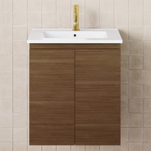 Dolce 600mm Walnut Wall Hung Single Vanity